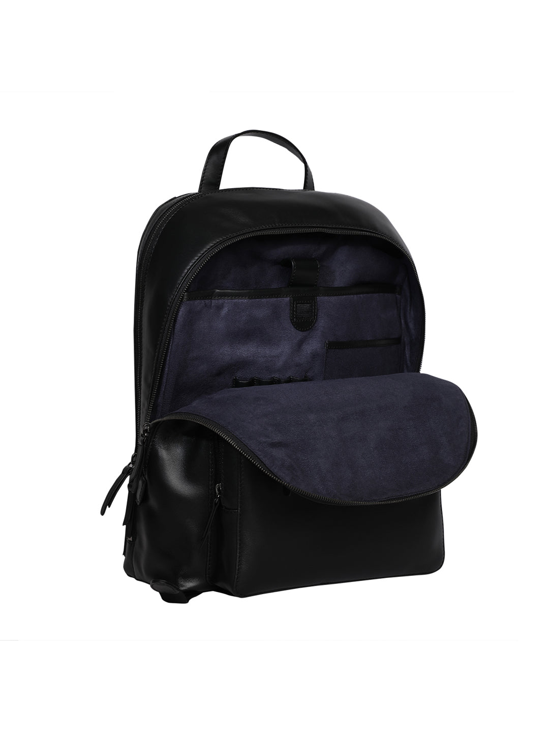 BAGATT Black Leather Backpack
