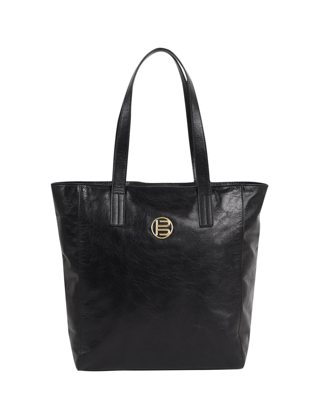Veneto Black Leather Tote Bag