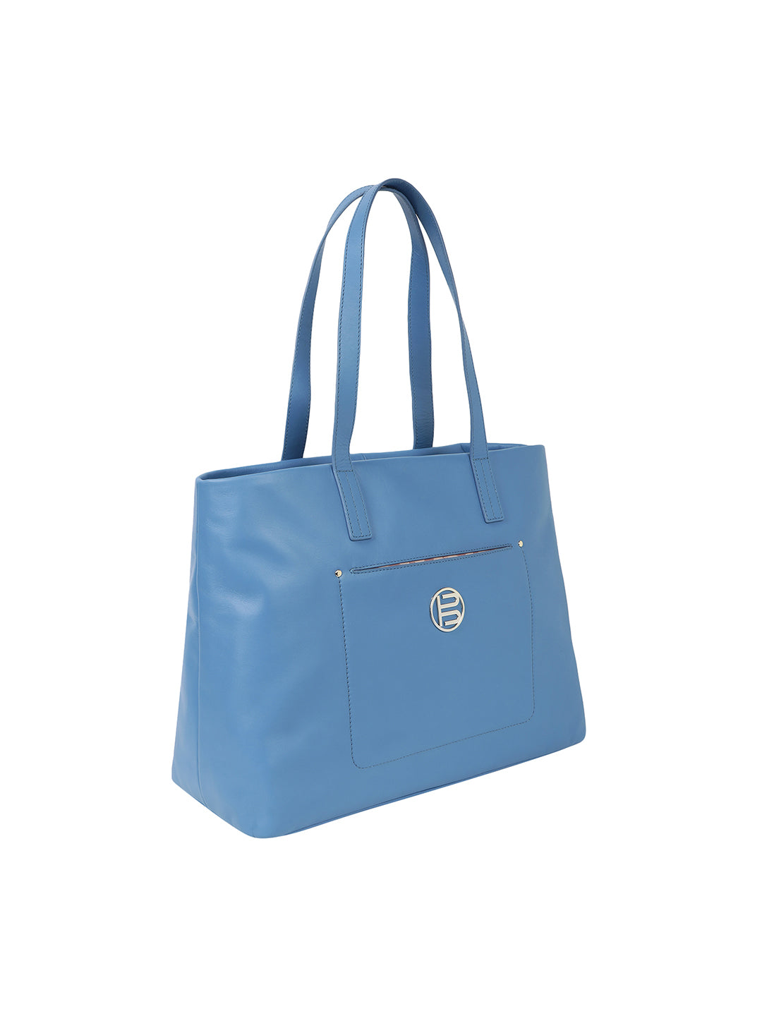 Veneto Blue Leather Tote Bag