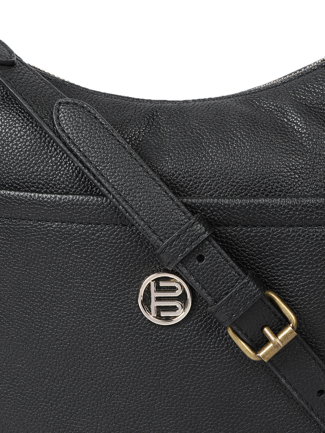 Campania Black Leather Cross Body Messenger Bag