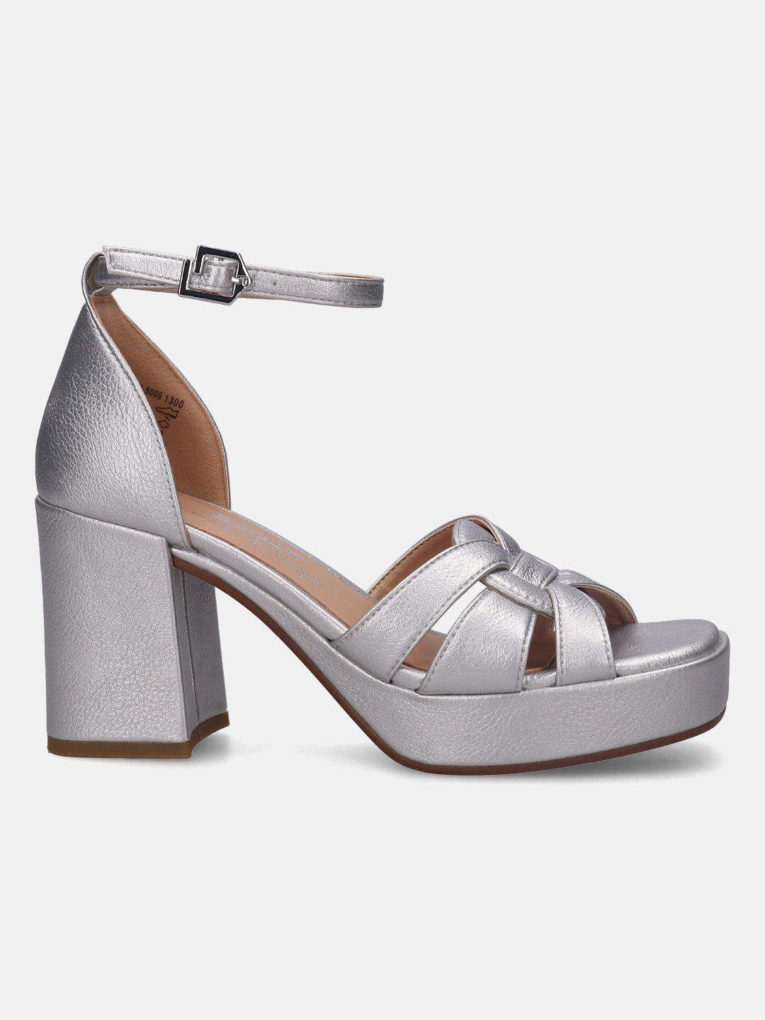 Cesena Metallics Silver Block Heels - BAGATT
