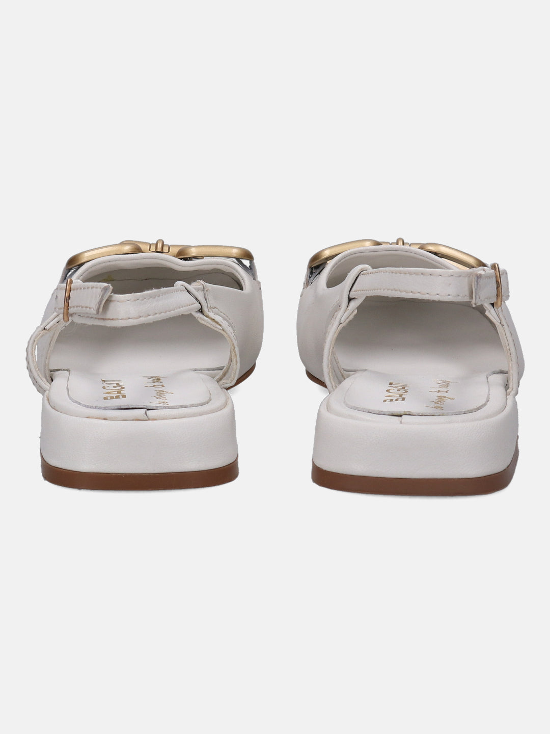 Genova White Flat Sandals - BAGATT