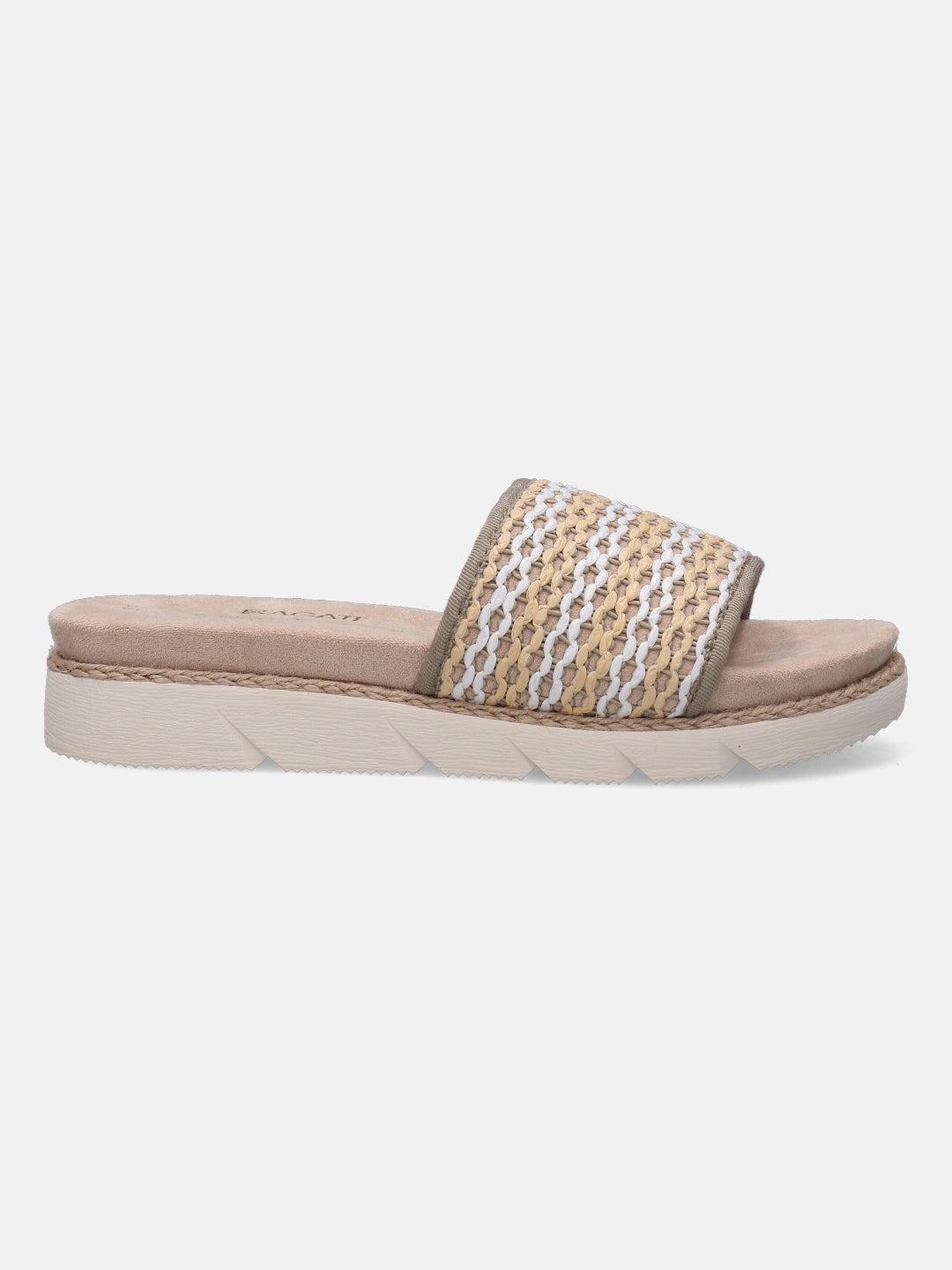 Kiko Beige & Olive Flatform Sandals - BAGATT
