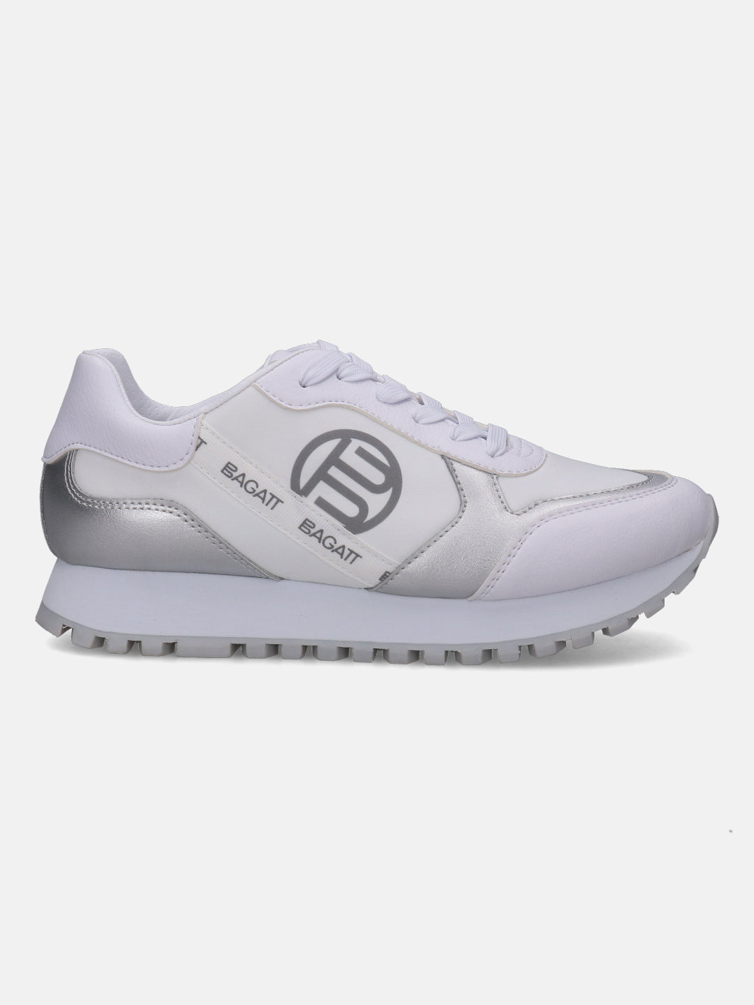 Siena White & Silver Sneakers - BAGATT