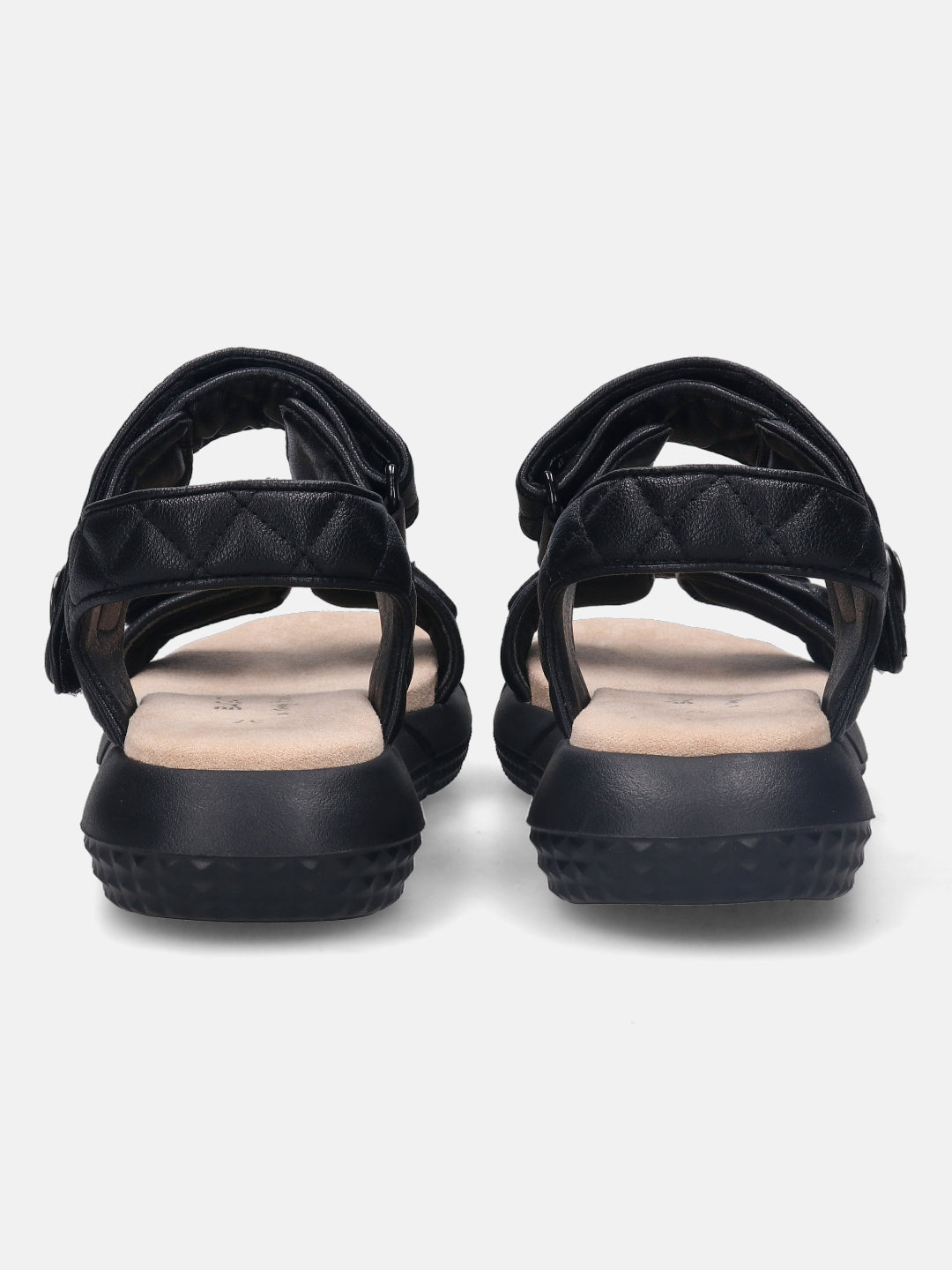 Jersey Black Flatform Sandals - BAGATT