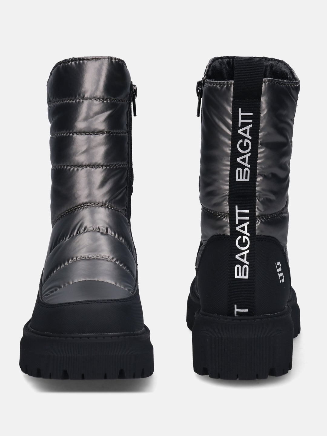 Carley Silver & Black Ankle Boots - BAGATT