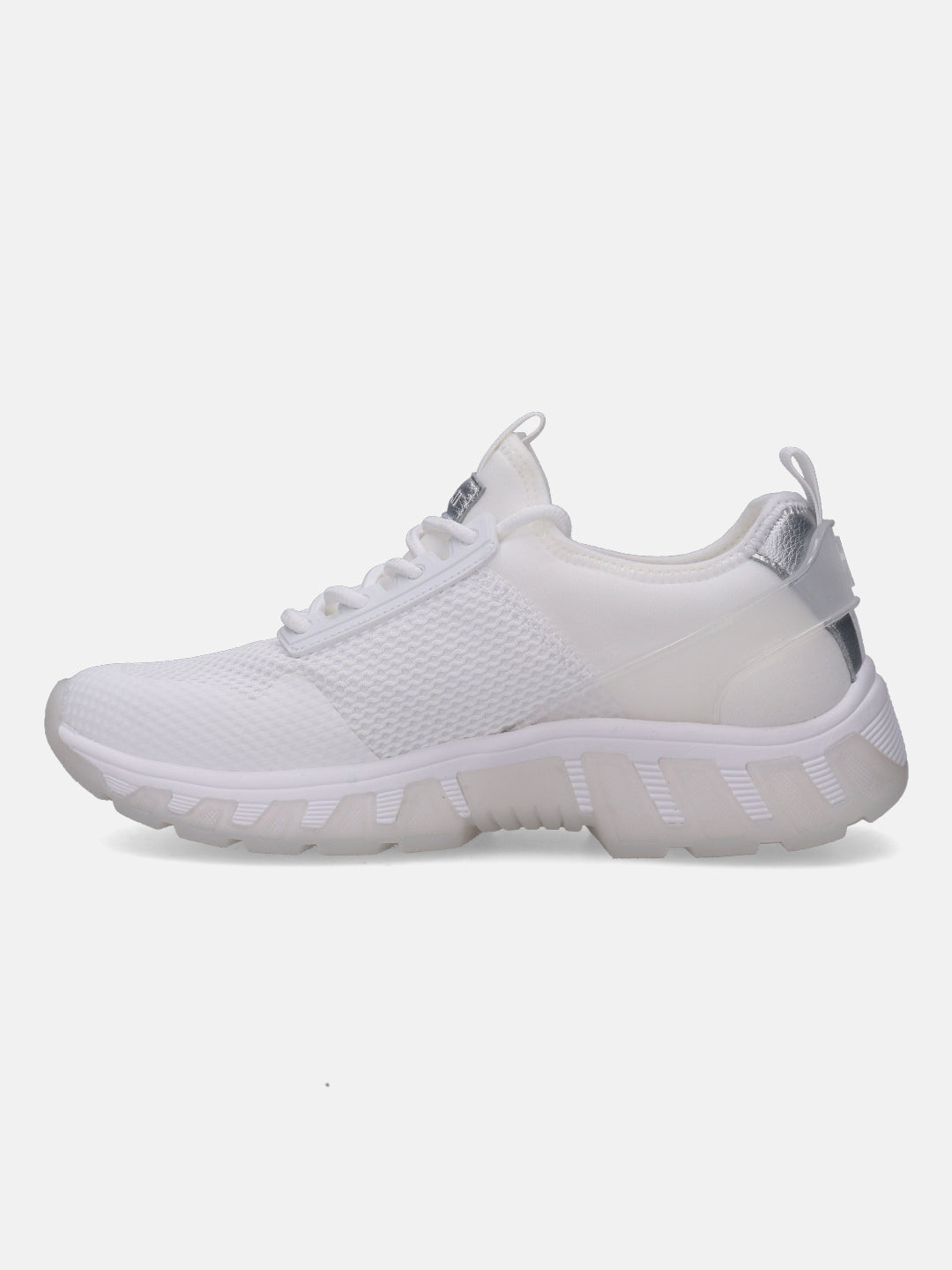 Chi White & Silver Chunky Sneakers - BAGATT