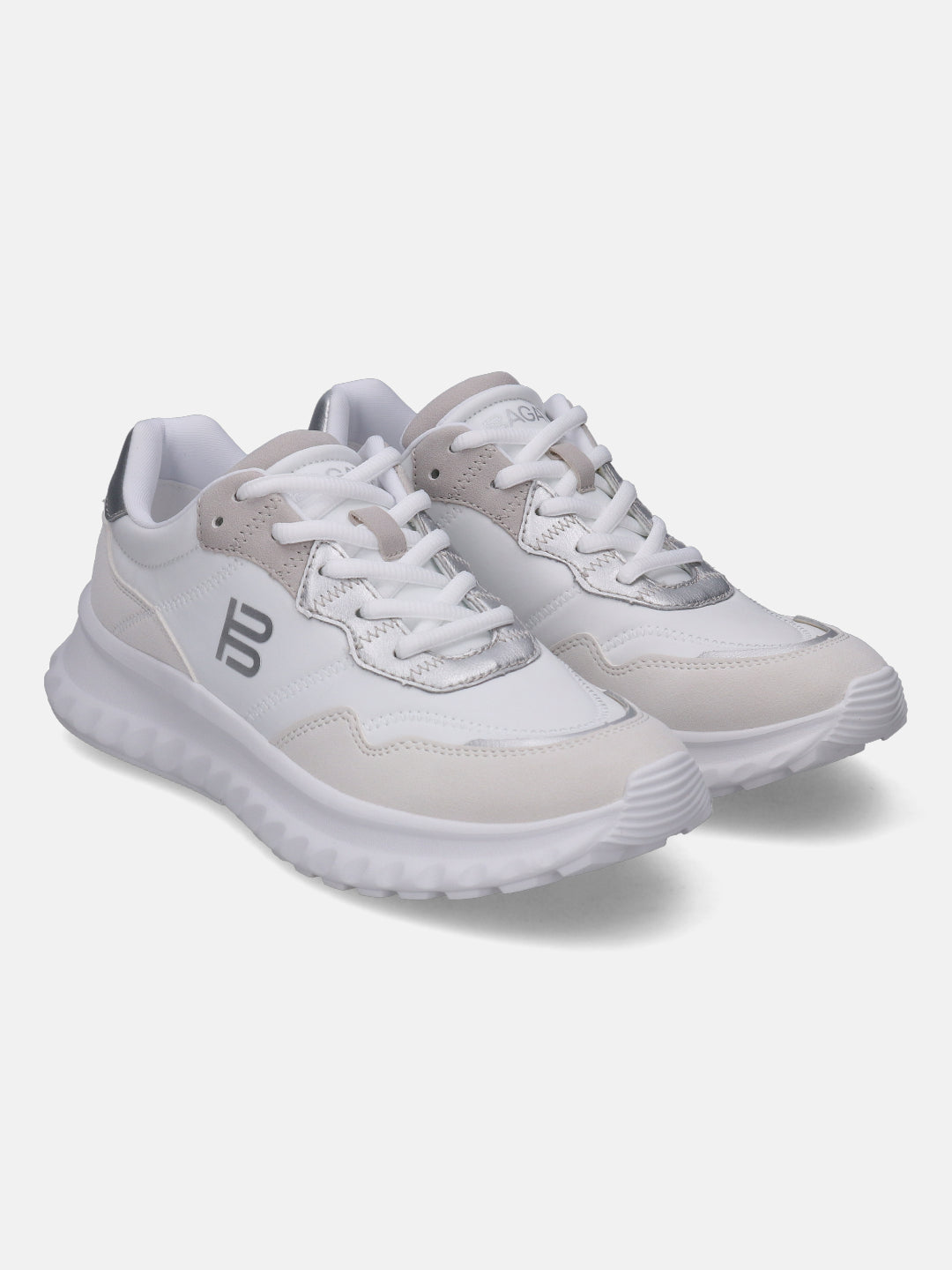 Lecce White & Silver Sneakers - BAGATT