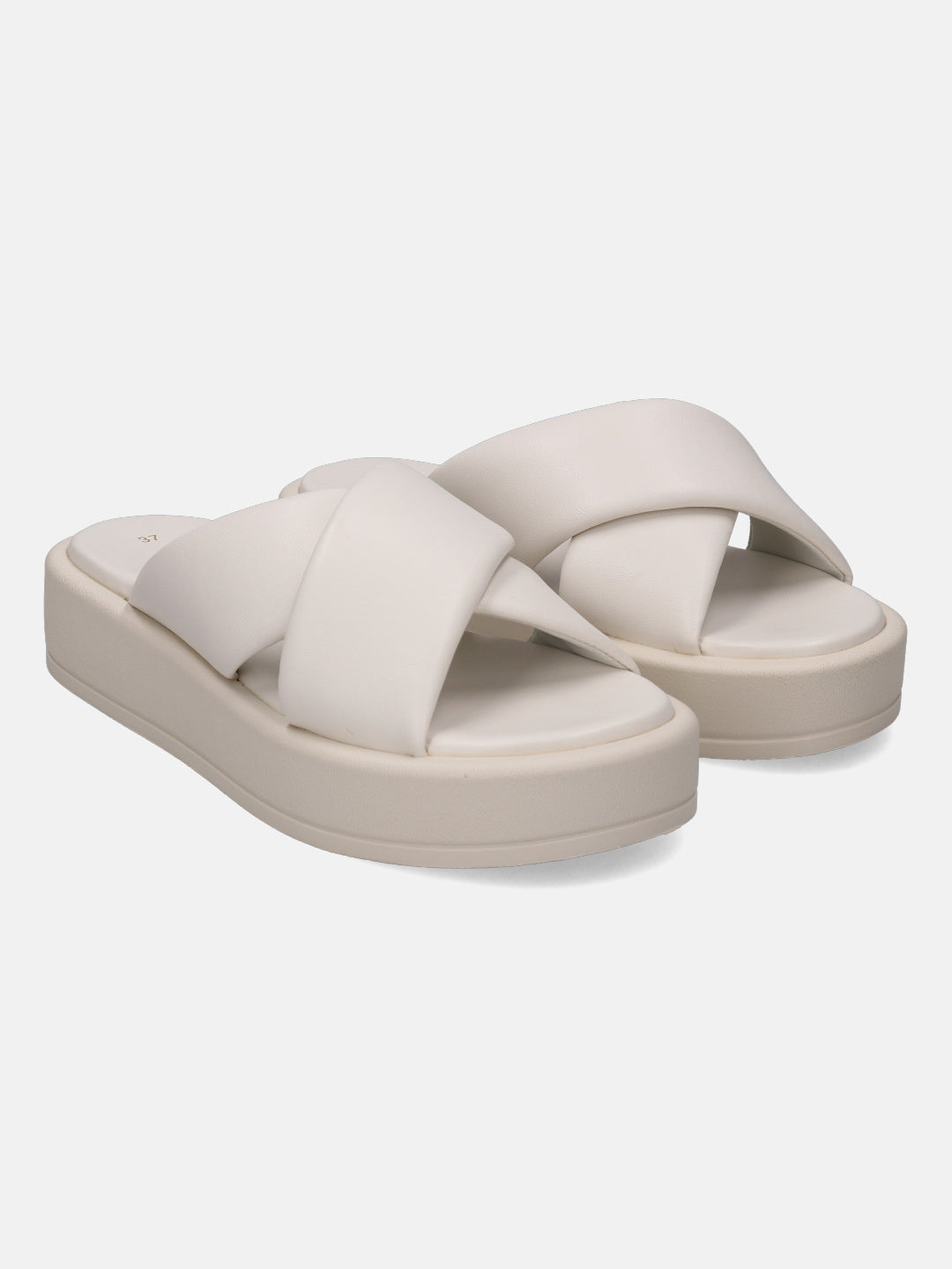 Hanoi White Flatform Sandals - BAGATT