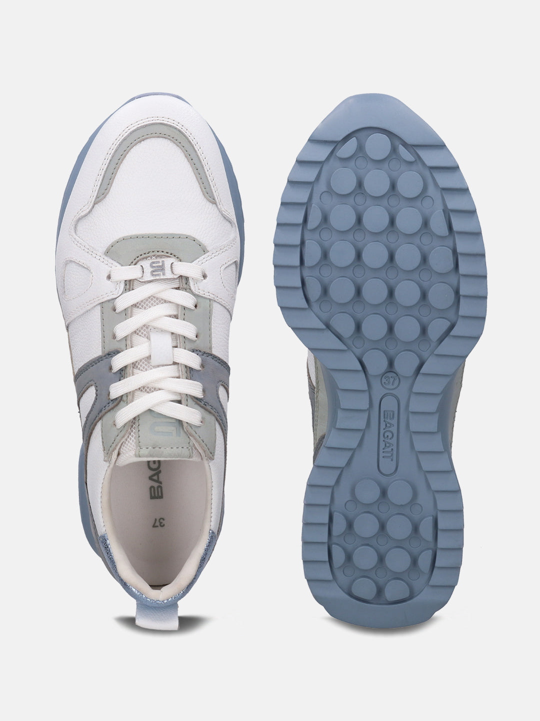 Sophie White & Light Blue Sneakers - BAGATT